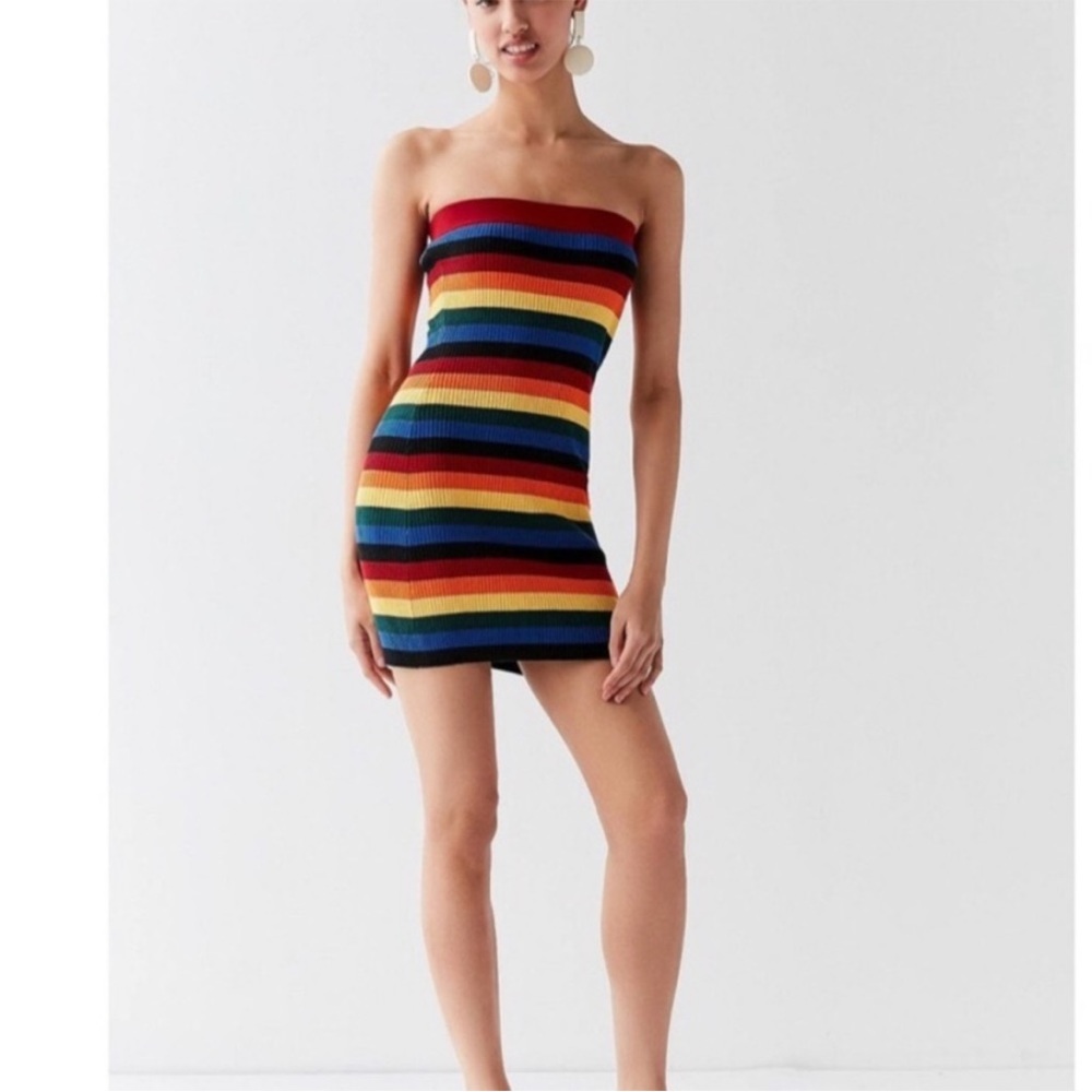 Rainbow UO Strapless Dress